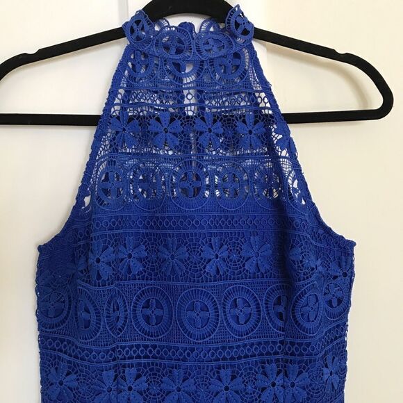 BB Dakota Lace Overlay Sleeveless Dress Zip Back - Picture 4 of 9